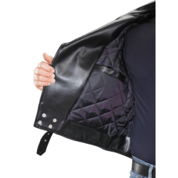 Rock and Roll concealed carry Leather Motorcycle Jacket with a ccw leather lined gun pocket