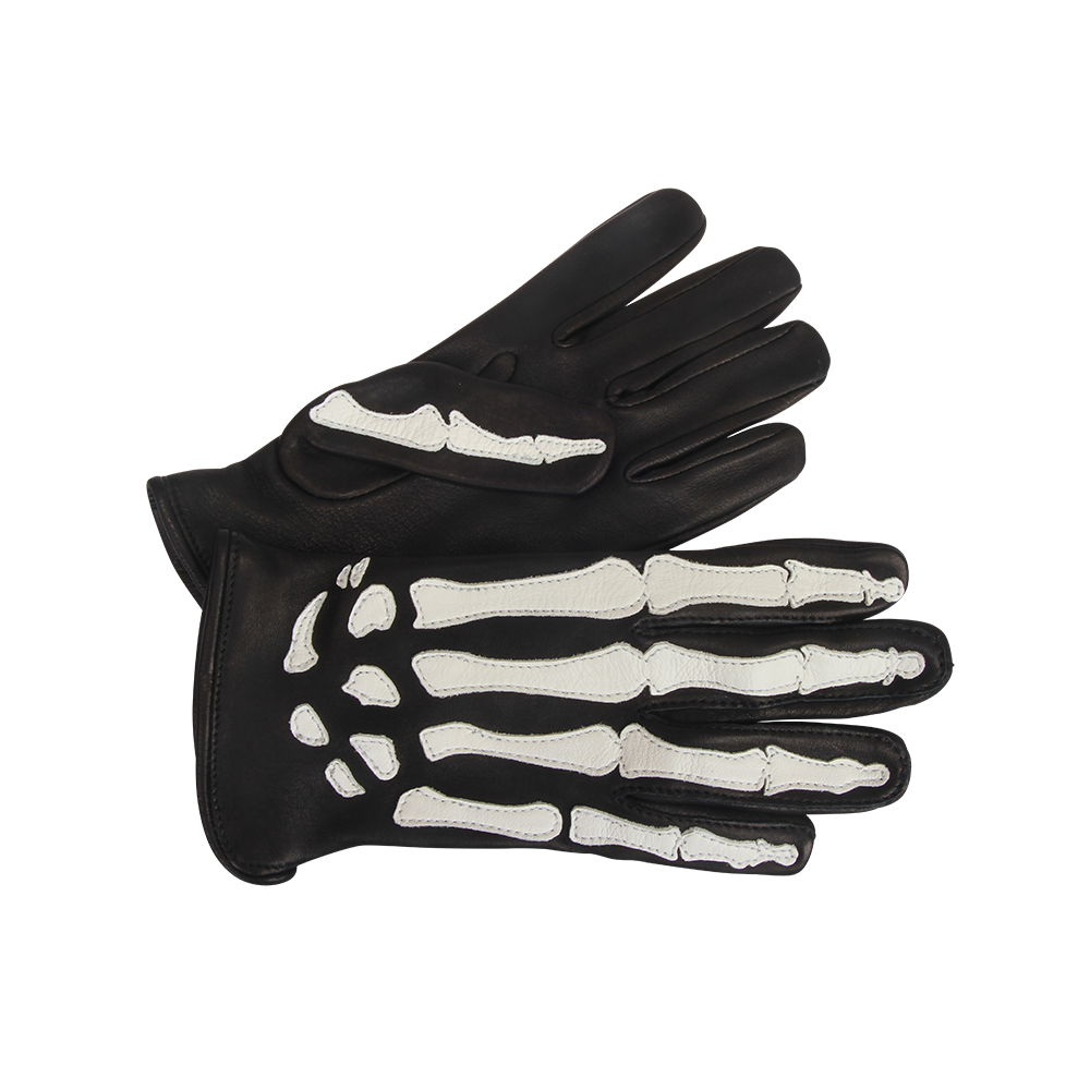 Roper Skeleton Bones XRAY Leather Motorcycle Gloves