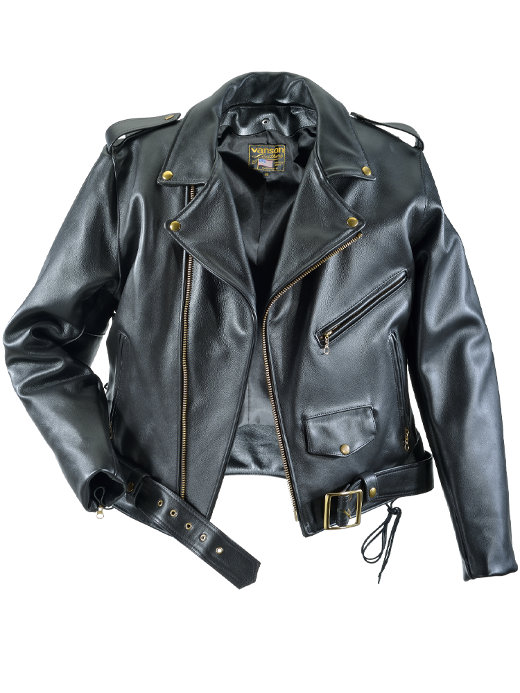 ER BLK - Highwayman Jacket - Black Leather Biker and Police