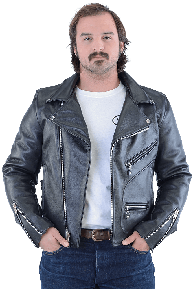 Hardcore Highwayman concealed carry leather motorcycle jacket with