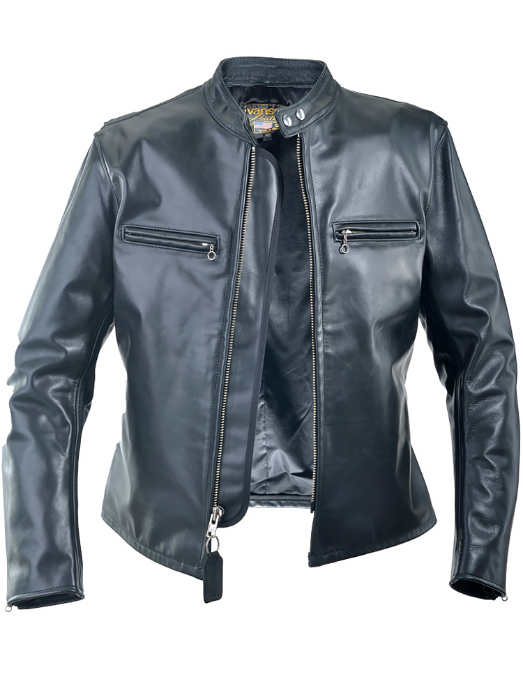 Mohawk - Zirconian Smooth Black Leather Motorcycle Jacket