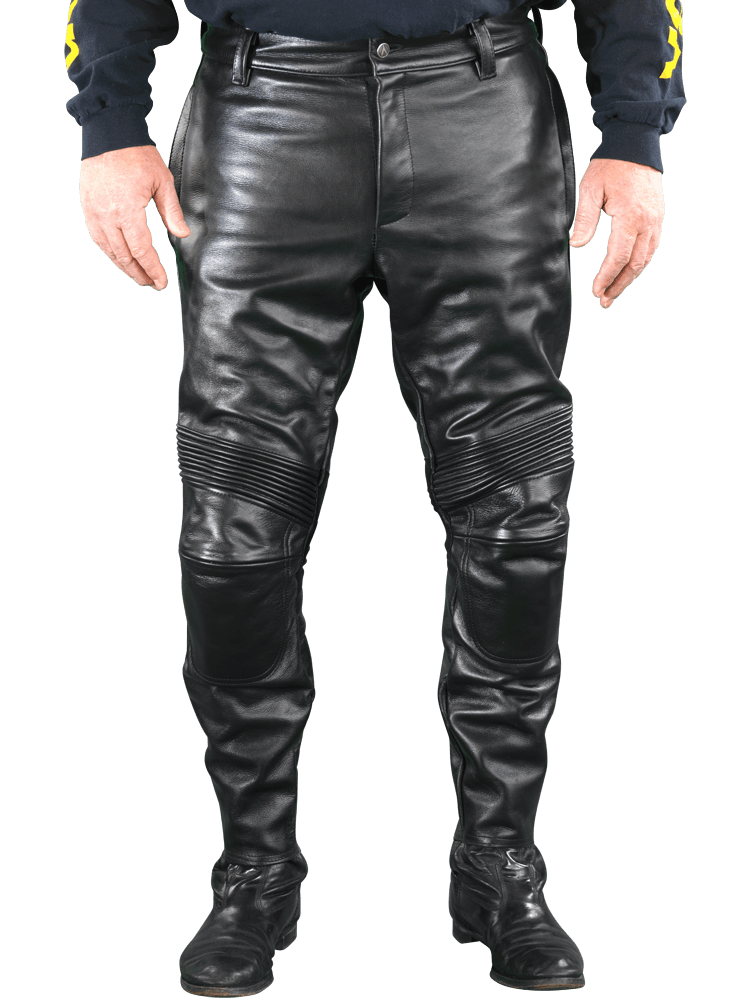 Mk2 SportRider Black Competition Weight Leather Motorcycle Pants