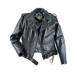 ER BLK - Highwayman Jacket - Black Leather Biker and Police