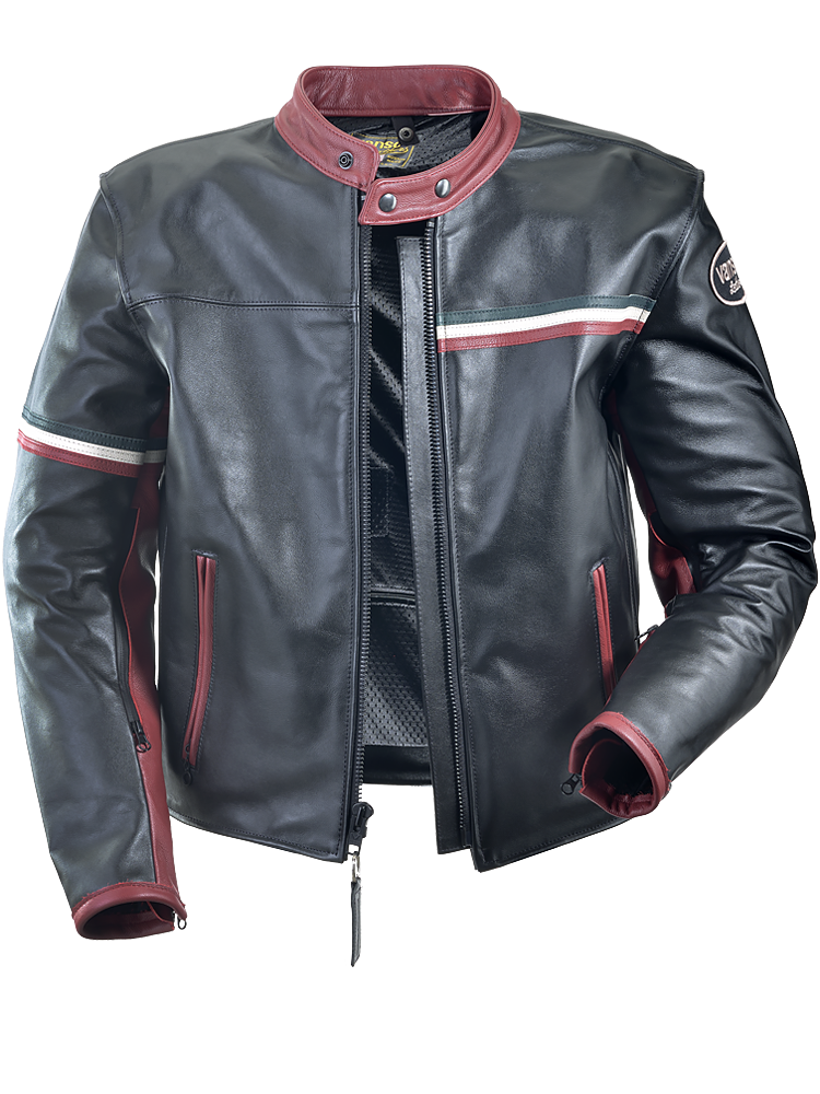 vagrant italia 本革 海外 leather jacket Italia Jacket - Steer-XL Black Waxon Leather Motorcycle Jacket