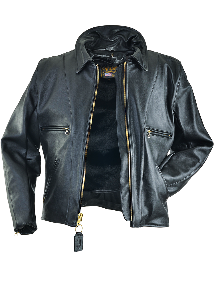 Model F Black Leather Vanson Motorcycle Jacket