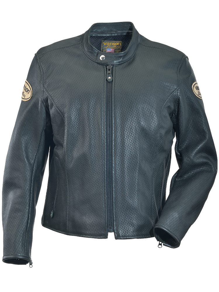 ポケット Ladies Drifter - Perforated Leather Motorcycle Jacket