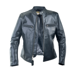 Mohawk - Zirconian Smooth Black Leather Motorcycle Jacket