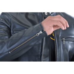 Mohawk - Zirconian Smooth Black Leather Motorcycle Jacket