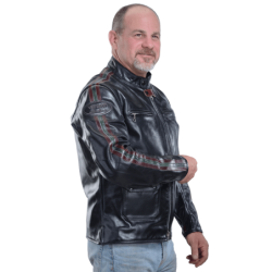 4015 Classic black Leather Motorcycle Jacket