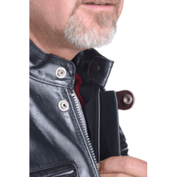 4015 Classic black Leather Motorcycle Jacket