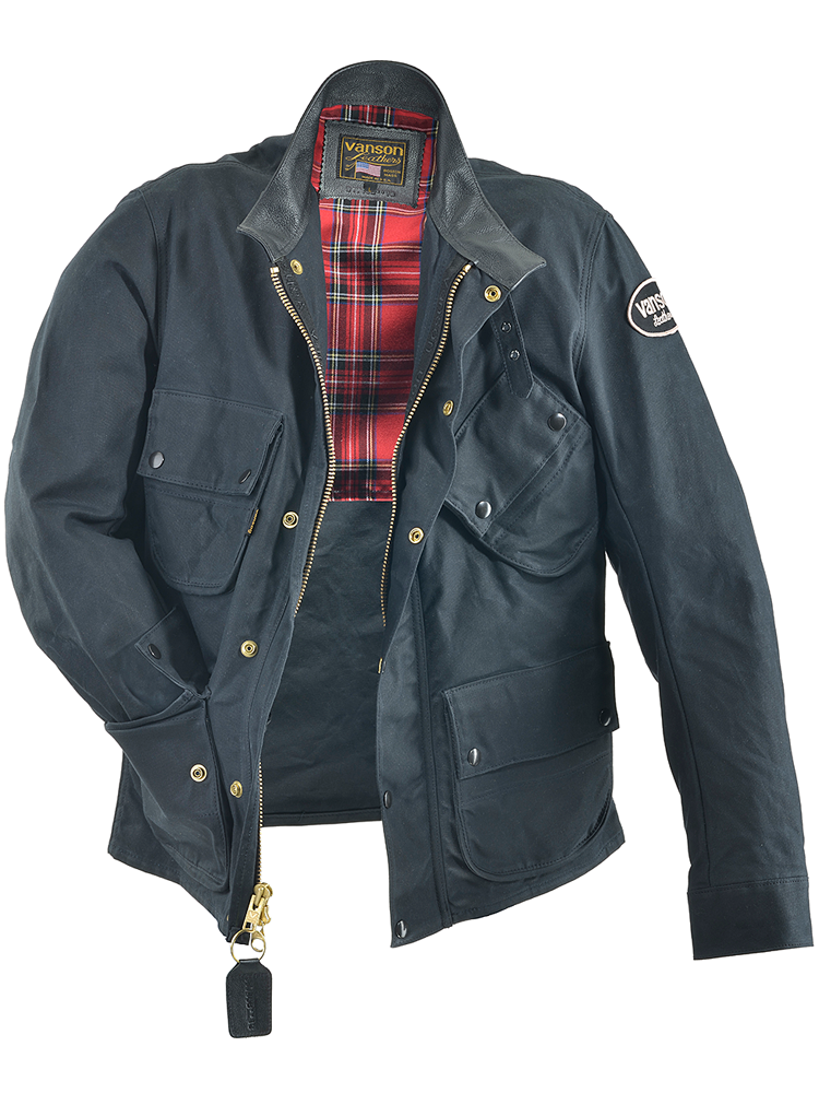 Stormer Trials Black Wax Cotton Motorcycle Jacket