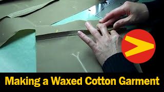 A brief glimpse into the daily grind of making a Vanson waxed cotton garment.