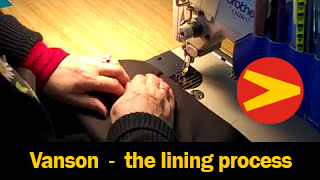 A brief look into the daily work of creating a Vanson Leathers garment-the lining process.